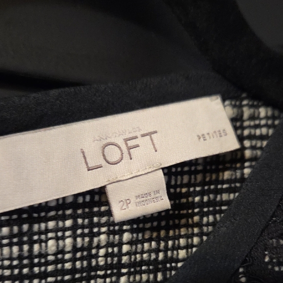 LOFT Black and White Textured Dress - Picture 4 of 6